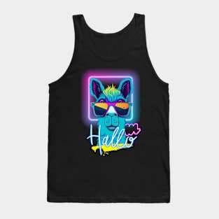 Neon LLama with Sunglasses Quote Tank Top